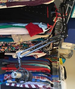 Eastshining Upgraded Adjustable Microphone Suspension Boom Scissor Arm Stand with Shock Mount Mic Clip Holder 3/8'' to 5/8'' Screw Adapter -for Blue Yeti, Snowball & Other Microphones stand with adapter 38 81el84EDwqL