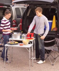 Coleman Pack-Away 4-in-1 Folding Table, Lightweight Outdoor Camping Table with 3 Adjustable Heights, Leveling Feet, & Securing Brackets; Great for Patio & Deck, Camping, Tailgating, & More 18 81eoE6y5AL