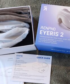 RENPHO Eyeris 2 Extended - Eye Massager with Heating Pad for Migraines, Heated Eye Mask for Relax, Eye Care, Face Massager for Eye Strain Eye Bags Dry Eyes, Improve Sleep, Ideal Birthday Gift Sliver 43 81eoZ2C8PaL