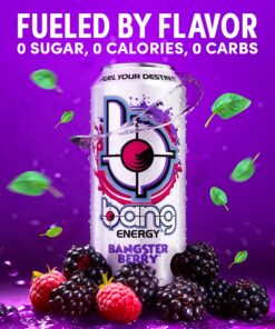 Bang Energy Bangster Berry, Sugar-Free Energy Drink, 16-Ounce (Pack of 12) 16 Fl Oz (Pack of 12) 12 81eoy jsvIL