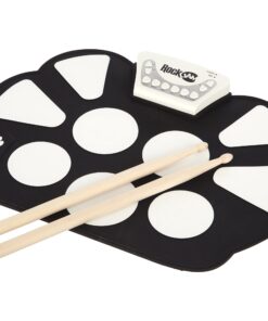 RockJam Portable Electronic Roll up Drum Kit with, Power Supply, Foot Pedals, Headphone Jack, and Drumsticks, inch (RJ758) No Built-In Speaker 14 81eq84mQcgL