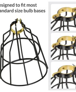 Newhouse Lighting WLG1B Ca Metal Guard for Ceiling Fan, Pendant String Light and Vintage Lamp Shades/Cover, Industrial Wire Fixture Iron Bird Cage, 1 Count (Pack of 1), Black 1 Count (Pack of 1) 21 81eqsMNUbL 1