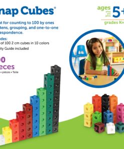 Learning Resources Snap Cubes - 100 Pieces, Ages 5+ Homeschool and Classroom Supplies, Educational Counting Toy, Math Games for Kids, Teacher Aids 1 Count (Pack of 1) 16 81eqx63yBdL