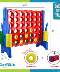 Alternative view of Giantville Giant 4 in a Row Connect Game + Storage Carry Bag - 4" Wide X 3.5" Tall - Oversized Jumbo Sized Entertainment for Outdoor/Indoor Play for Kids & Adults - Durable Waterproof - 2022 Version Game + Bag