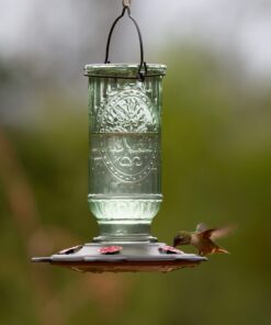 Alternative view of More Birds Vintage Hummingbird Feeder, Antique Glass Hummingbird Feeders for Outdoors, 5 Feeding Stations, 20 Ounces Vintage Green Standard Packaging