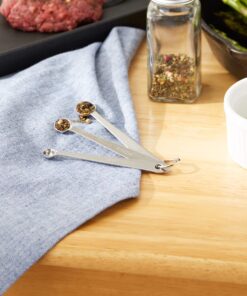 RSVP International Endurance Kitchen Collection Measuring Tools, Dishwasher Safe, Smidgen, 3 Piece, Stainless Steel 1 Includes 1/8 tsp, 1/16 tsp, and 1/32 tsp sizes 14 81esc2dZYTL