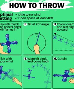 Boomerang Kids Outdoor Frisbee - Soft Toy Boomerangs Gifts for Boys 8-12 & Girls 8-12 - Outside Boys Toys Age 6 7 8 9 10 11 & Up Best Stocking Stuffer Gift Ideas for Kids - Backyard Games Flying Disc Blue 23 81eu94oD4uL