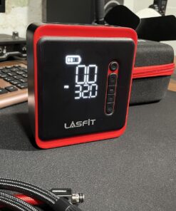 LASFIT AIR CR1 Tire Inflator Portable Air Compressor, 2in1 150PSI Cordless 12V DC Electric Auto Pump w/Digital Pressure Gauge, 3X Fast Inflation, 7800mAH Battery, LED Light for Car Bike Motorcycle Black 46 81euBUexV L