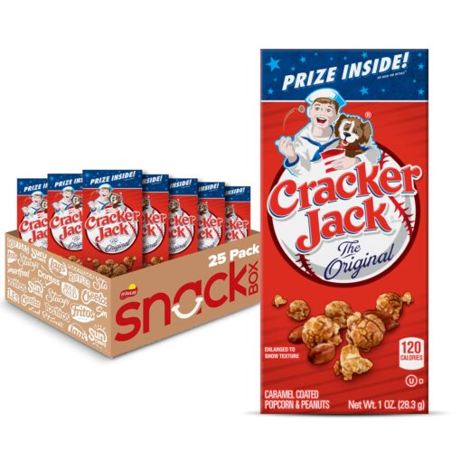 Cracker Jack Original Singles, 1 Ounce (Pack of 25) 25 ct 1oz Caramel Popcorn & Peanuts