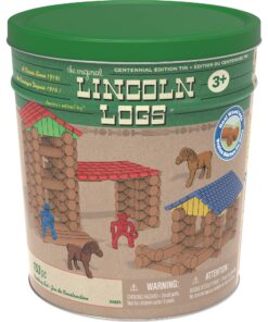 Lincoln Logs Centennial Edition Tin Amazon Exclusive-150+ Pieces-Real Wood-Ages 3+-Best Retro Building Gift Set for Boys/Girls-Creative Construction Engineering-Top Blocks Kit-Preschool Education Toy 40 81ev7dZkdVL
