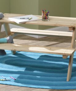 Alternative view of Merry Garden Kids Wooden Picnic Bench Outdoor Patio Dining Table, 37 x 10.8 x 4.9, Brown