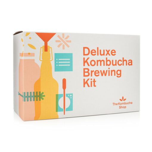 Deluxe Organic Kombucha Starter Kit - Six Swing Top Bottles, Stainless Steel Funnel, Custom Bottle Brush & Our Original Brewing Kit Deluxe