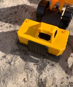 Amazon Basics Toy Construction Vehicle Set, Dump Truck and Bulldozer, Indoor/Outdoor, 10-Inch, Pack of 2, Yellow, 10.25" x 12" x 5.75" 51 81exkSGmyUL