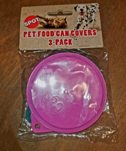 Ethical 3-1/2-Inch Pet Food Can Covers, 3-Pack Covers Are 3 1/2" Diameter 41 81ezPi2LRSL