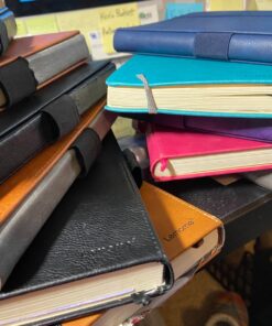 Thick Classic Notebook with Pen Loop - A5 College Ruled Hardcover Writing Notebook with Pocket + Page Dividers Gifts, Banded, Large, 180 Pages, 8.4 x 5.7 in blue 33 81ezi148OQL