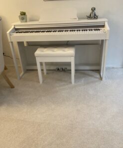 The ONE Digital Piano with Lighted-up Teaching Keys, Piano Keyboard 88 Keys with Hammer Action for Beginner/Professional, Full Size Weighted Keyboard with Piano Stand/3-Pedal Unit/APP, White PLAY 34 81eziyolseL