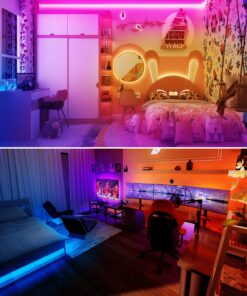TJOY 100ft Bluetooth LED Strip Lights, Music Sync LED Lights Strip, RGB Color Changing LED Lights with Remote,Smart Phone APP Control, LED Lights for Bedroom,TV,Room DIY (APP+Remote +Mic) 30 81ezjPvgOFL