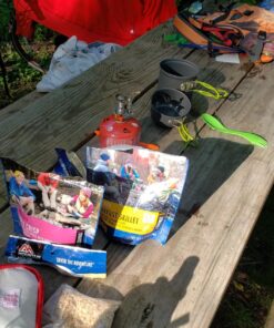 Bisgear Camping Cookware Portable Backpacking Stove Canister Stand Tripod Stainless Steel Cup Flatware Mess Kit - Camping Pot and Pans Cooking Set - Camping Gear Must Haves 12 pcs(Green) 28 81f Epy36pL