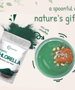 Micro Ingredients Organic Chlorella Powder, 10 Ounce, Broken Cell Wall, Rich in Vegan Proteins & Vitamins, Raw, Bulk Premium Chlorella Supplement, Vegan Friendly, Non-Irradiation 10 Ounce (Pack of 1) 25 81f g1b2H7L