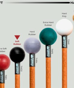 Percussion Mallet (Pair) Mallets for Keyboard Music and Tongue Drum, Soft Rubber Heads –– MADE IN U.S.A. –– Stained Solid Birch Handles Soft Black Single Pair 20 81f0WozyV5L