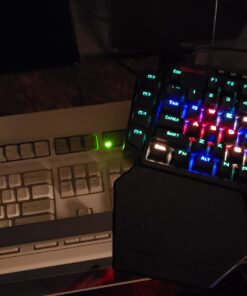 Redragon K585 DITI One-Handed RGB Mechanical Gaming Keyboard, 42 Keys Type-C Professional Gaming Keypad w/Upgraded Hot-Swappable Socket, 7 Onboard Macro Keys & Detachable Wrist Rest Blue Switch Black 46 81f0vdA4hlL