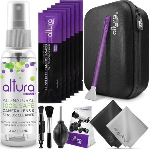 Altura Photo Professional Camera Cleaning Kit APS-C DSLR & Mirrorless Cameras - Camera Lens Cleaner w/Sensor Cleaning Swabs & Case, Works as Camera Lens Cleaning Kit, Camera Cleaner, Sensor Cleaner