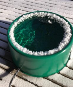 Farm Innovators P-60 1.5 Gallon 60 Watt Electric Powered Heated Pet Water Bowl with Thermostatic Control and Anti Chew Cord, Green Single 29 81f2hoiUaJL