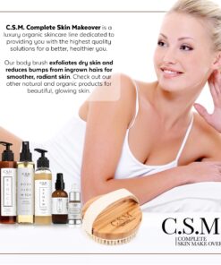 CSM Dry Body Brush for Beautiful Skin - Solid Wood Frame & Boar Hair Exfoliating Brush to Exfoliate & Soften Skin, Improve Circulation, Stop Ingrown Hairs, and Reduce The Appearance Cellulite 41 81f3Myj3LnL