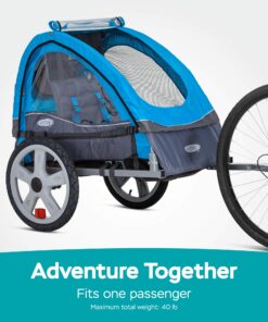 Alternative view of Instep Bike Trailer for Toddlers, Kids, Single and Double Seat, 2-In-1 Canopy Carrier, Multiple Colors Blue Single Seat