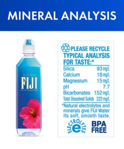 FIJI Natural Artesian Bottled Water 700 mL / 23.7 Fl Ounce (Pack of 12) - Sports Cap 24 81f4QbgiaBL