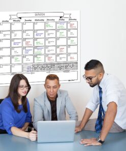 Jumbo Dry Erase Laminated Wall Calendar, Huge 36 Inch by 36 Inch Size, Monthly Planner for Home Office Classroom, Goal Tracker, Reusable PET Film, Never Folded, Includes 5 Markers, 8 Tacks, 1 Eraser white 36 x 36 - 1 month Artsy 18 81f4khApZTL