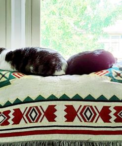 PHNAM Throw Blanket with Fringe for Couch Bed Soft Decorative Cozy Woven Knit Warm Bed Throws Reversible for Chair, Sofa, Living Room, Bedroom (51x63 inches)(B) 24 81f4sMZhaL