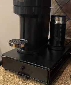 Nifty Vertuoline Rolling Coffee Pod Drawer – Satin Black Finish, 40 Pod Capsule Holder, Compact Under Coffee Pot Storage, Office or Home Kitchen Counter Organizer Satin Black Finish | 40 Pod Capsule Holder 48 81f5H9XzoL