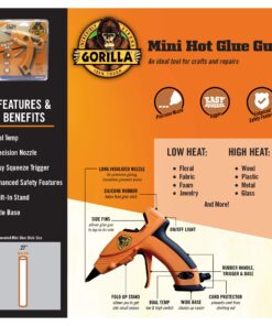 Gorilla Dual Temp Mini Hot Glue Gun Kit with 30 Hot Glue Sticks Mini Hot Glue Gun + 30ct Sticks 33 81f6eDWVUBL