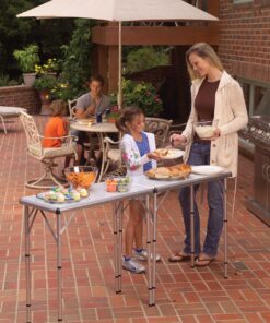 Coleman Pack-Away 4-in-1 Folding Table, Lightweight Outdoor Camping Table with 3 Adjustable Heights, Leveling Feet, & Securing Brackets; Great for Patio & Deck, Camping, Tailgating, & More 17 81f6pWK5R3L