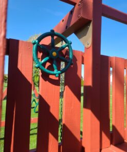 Jungle Gym Kingdom Playground Accessories - Pirate Ship Wheel for Kids Outdoor Playhouse, Treehouse, Backyard Playset Or Swingset - Wooden Attachments Parts (Green) Green Wheel 35 81f6xmEqlSL