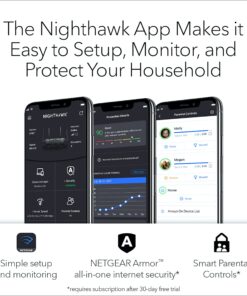 NETGEAR Nighthawk Smart Wi-Fi Router, R6700 - AC1750 Wireless Speed Up to 1750 Mbps | Up to 1500 Sq Ft Coverage & 25 Devices | 4 x 1G Ethernet and 1 x 3.0 USB Ports | Armor Security AC WiFi Router 24 81f8Km4E95L 1