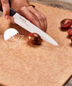 Kyocera Advanced Ceramics – Revolution Series 3-Piece Ceramic Knife Set: Includes 6-inch Chef's Knife; 5-inch Micro Serrated Knife; and 3-inch Paring Knife; Black Handles with White Blades 17 81f8fTJguzS
