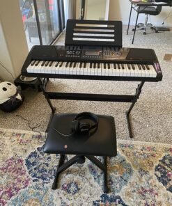 RockJam 61 Key Keyboard Piano With LCD Display Kit, Stand, Bench, Headphones, Simply App & Keynote Stickers Keyboard Piano Kit 37 81fADp9KcQL