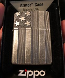 Zippo American Flag Lighters High Polish Chrome Space Design 49 81fAJoloW3L