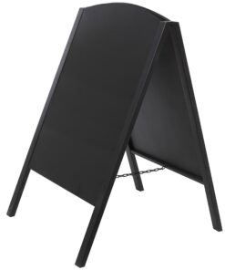 MyGift Black Metal A-Frame Erasable Chalkboard Sign, Freestanding Foldable Dual Sided Sidewalk Chalkboard Easel, Restaurant Menu Board, Decorative Wedding Signage 17 81fAhC9ufoL
