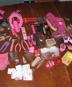 The Orignal Pink Box 2-Pouch 10-Pocket Canvas Tool Belt with Hammer Loop, and Adjustable Waist, Pink 35 81fBFzTA8uL