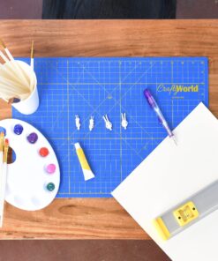 Crafty World 12 x 18 Cutting Mat for Sewing, Self Healing Double Sided Quilting Crafts Mat - Fabric Cutting Mat - Non Slip surface - Rotary Cutting Board A3-12x18 Blue 13 81fBYMuUINL