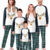 Rnxrbb Holiday Christmas Pajamas Family Matching Pjs Set Xmas Jammies for Couples Youth Men X-Large Light Deer 15 81fBb5CgF6L