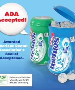 Alternative view of Mentos Pure Fresh Sugar-Free Chewing Gum with Xylitol, Fresh Mint, 50 Piece Per Bottle 50 Count (Pack of 1)