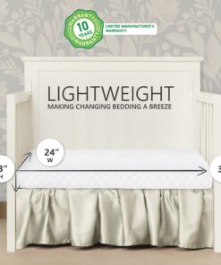 Dream On Me Holly 3” Fiber Portable, Greenguard Gold Certified, Waterproof Vinyl Cover, Lightweight Mini Crib Mattress, White 24 81fEbZ6LLgL