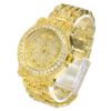 Men's 45mm Iced Diamond Watch with Roman Dial and Bling-ed Out Adjustable Metal Strap - Quartz Movement - 14k Gold or Silver - Watch, Bracelet Set or Tennis Chain Set 19 81fFC4VqkqL
