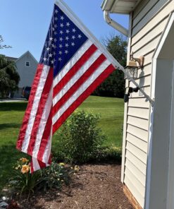 American Flag 3x5-100% Made In USA using Tough, Long Lasting Nylon Built for Outdoor Use, Featuring Embroidered Stars and Sewn Stripes plus Superior Quadruple Stitching on Fly End 3 by 5 Foot 37 81fFQv4kUSL