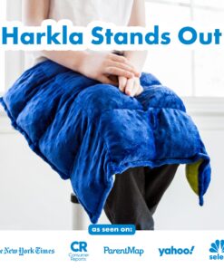 Alternative view of Harkla Weighted Lap Pad for Kids- Everyday Sensory Companion - 5lb Sensory Weighted Lap Pad with Minky Dotted Fabric and Hypoallergenic Glass Beads - Helps Reduce Unease and Improve Focus Blue