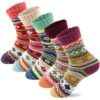MORECOO Womens Winter Socks - Christmas Gift for Women - Thick Wool Socks Soft Warm Casual - Women Socks Gift Socks 5 Pairs 5-9 Multi-colors -2023